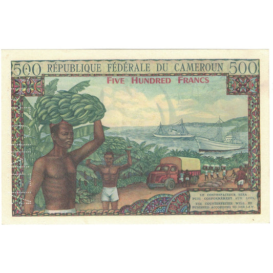 bankovka,
 
 kamerun,
 
 500 frankov
