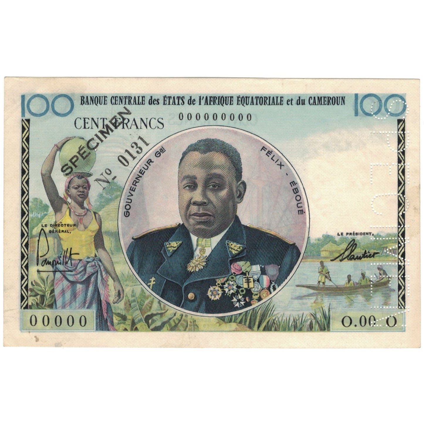 bankovka,
 
 štáty strednej Afriky,
 
 100 frankov