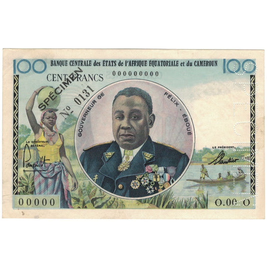 bankovka,
 
 štáty strednej Afriky,
 
 100 frankov