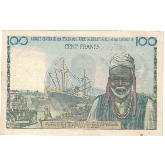 bankovka,
 
 štáty strednej Afriky,
 
 100 frankov
