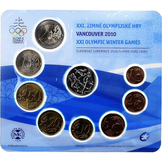 slovenský, 
  
  Setze 1 ct. - 2 eurá + Jeton, 
  
  Olympische Winterspiele vo Vancouveri
